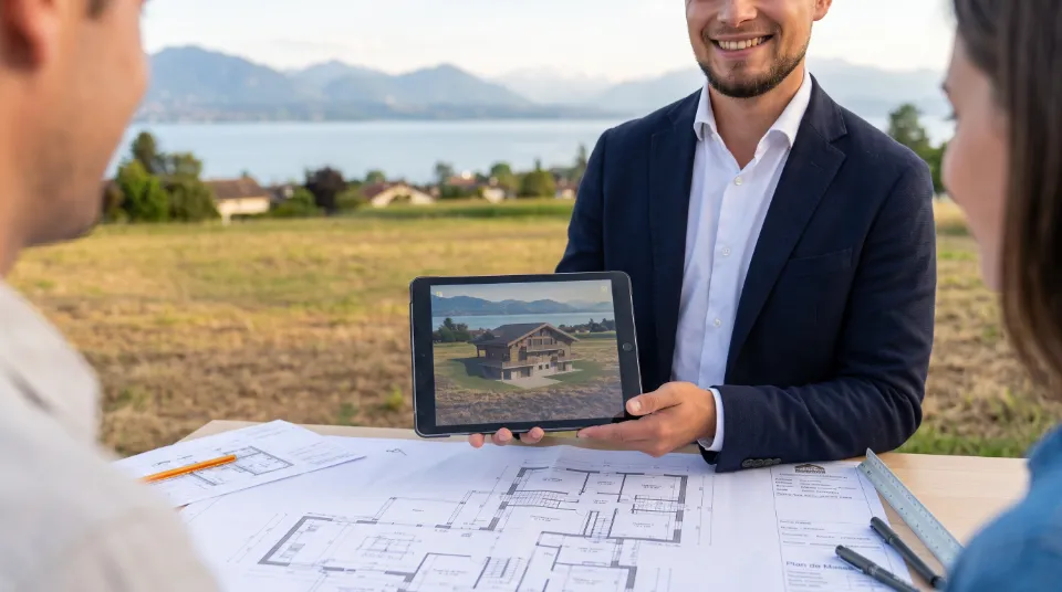 Projet de maison entre lac et montagnes